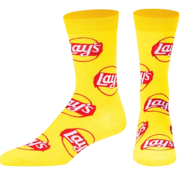 Lay's Potatoe Chips Fun Fashion Novelty Crew Socks Men's Crazy Wild Snack Fun - Picture 5 of 16